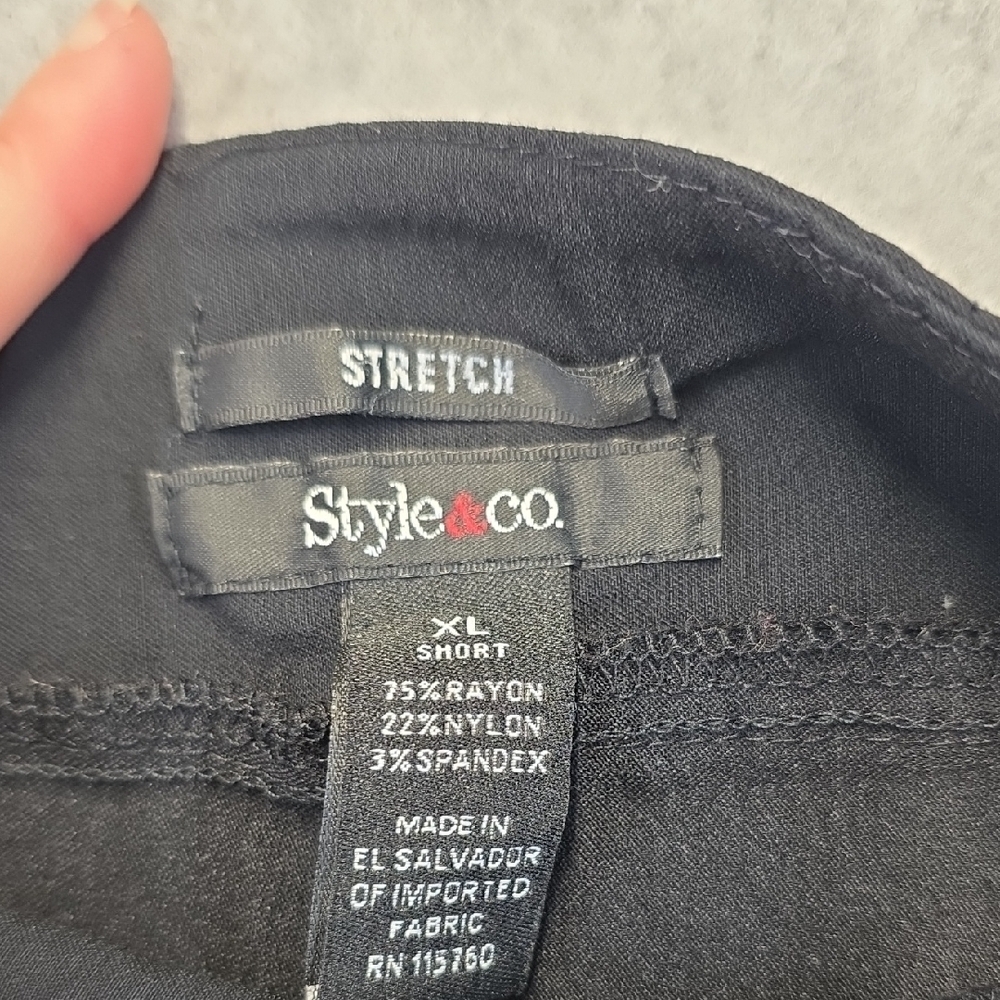 Style & Co Black Stretch Dress Pants Women’s XL Short Work Slacks - Picture 2 of 10